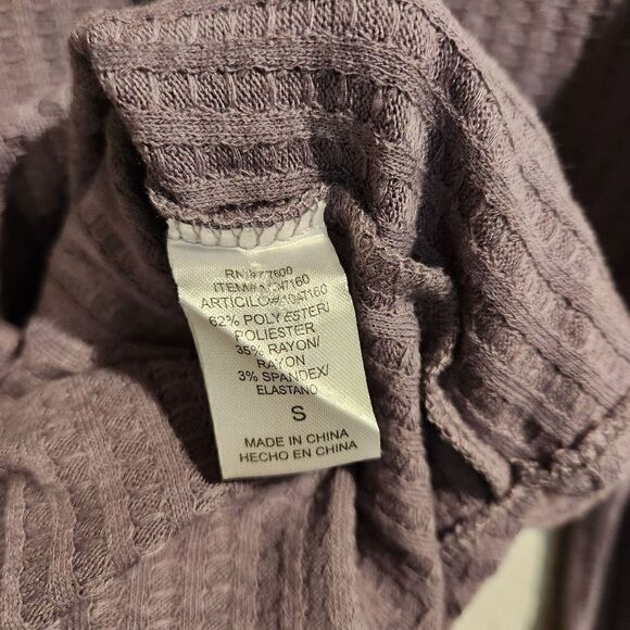 Chaser Thermal Waffle Knit Light Purple Top Size Small Scoop - Picture 6 of 7